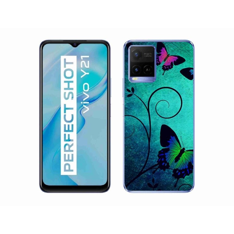 Gelový kryt mmCase na mobil Vivo Y21/Y21s/Y33s - barevní motýli