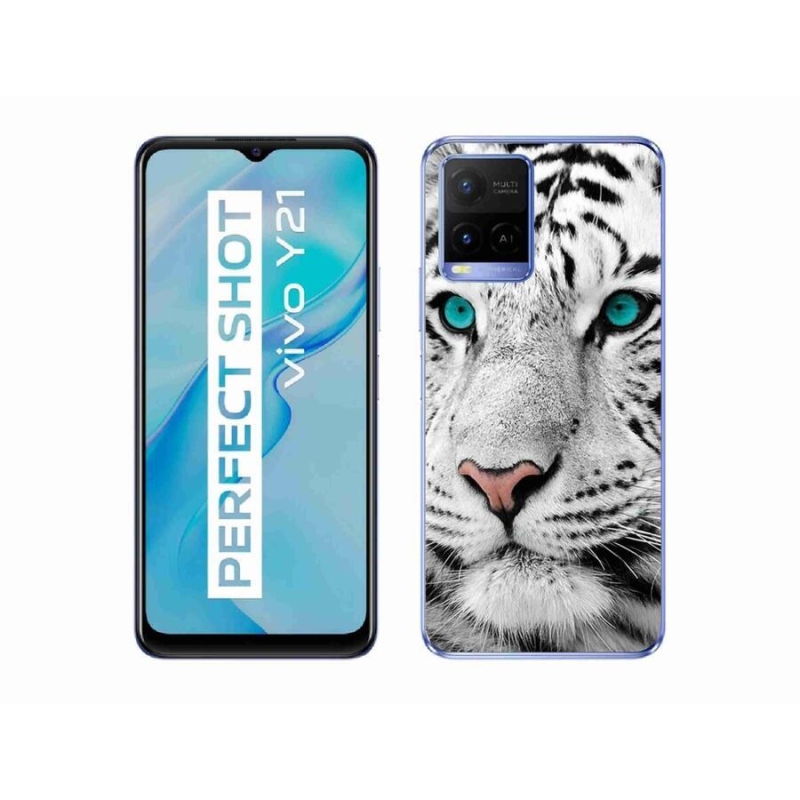 Gelový kryt mmCase na mobil Vivo Y21/Y21s/Y33s - bílý tygr