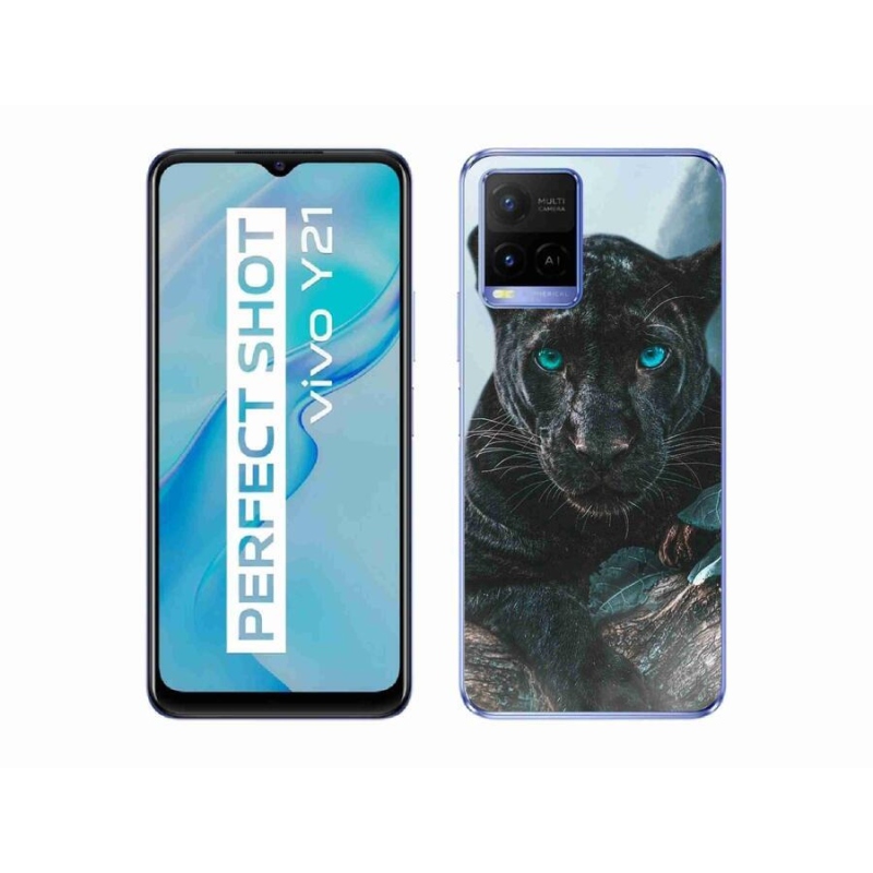 Gelový kryt mmCase na mobil Vivo Y21/Y21s/Y33s - černý panter
