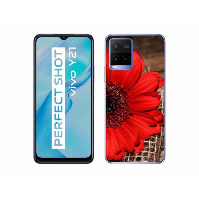 Gelový kryt mmCase na mobil Vivo Y21/Y21s/Y33s - gerbera