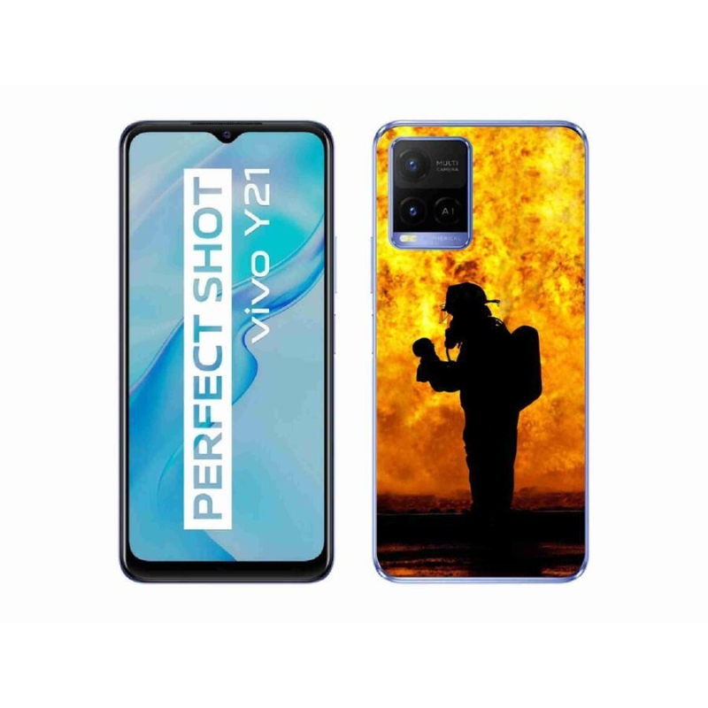 Gelový kryt mmCase na mobil Vivo Y21/Y21s/Y33s - hasič