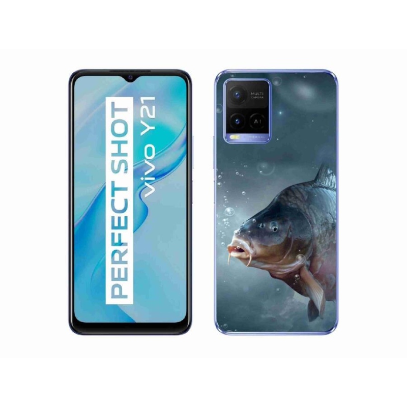 Gelový kryt mmCase na mobil Vivo Y21/Y21s/Y33s - kapr a bublinky