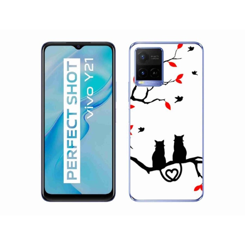 Gelový kryt mmCase na mobil Vivo Y21/Y21s/Y33s - kočičí láska
