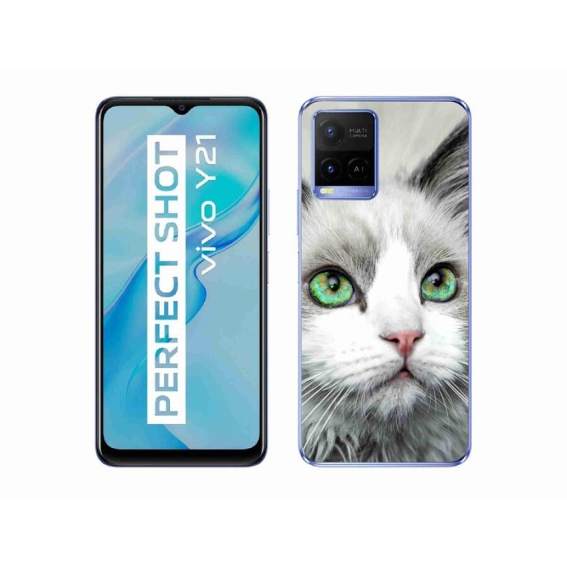 Gelový kryt mmCase na mobil Vivo Y21/Y21s/Y33s - kočičí pohled