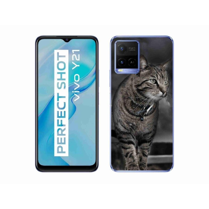 Gelový kryt mmCase na mobil Vivo Y21/Y21s/Y33s - kočka