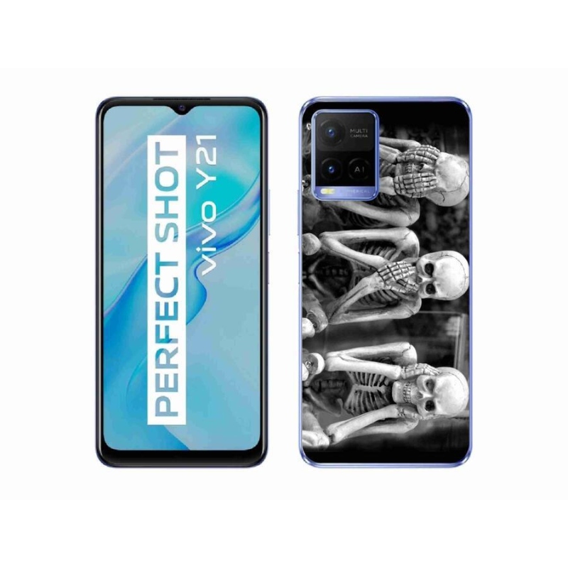 Gelový kryt mmCase na mobil Vivo Y21/Y21s/Y33s - kostlivci