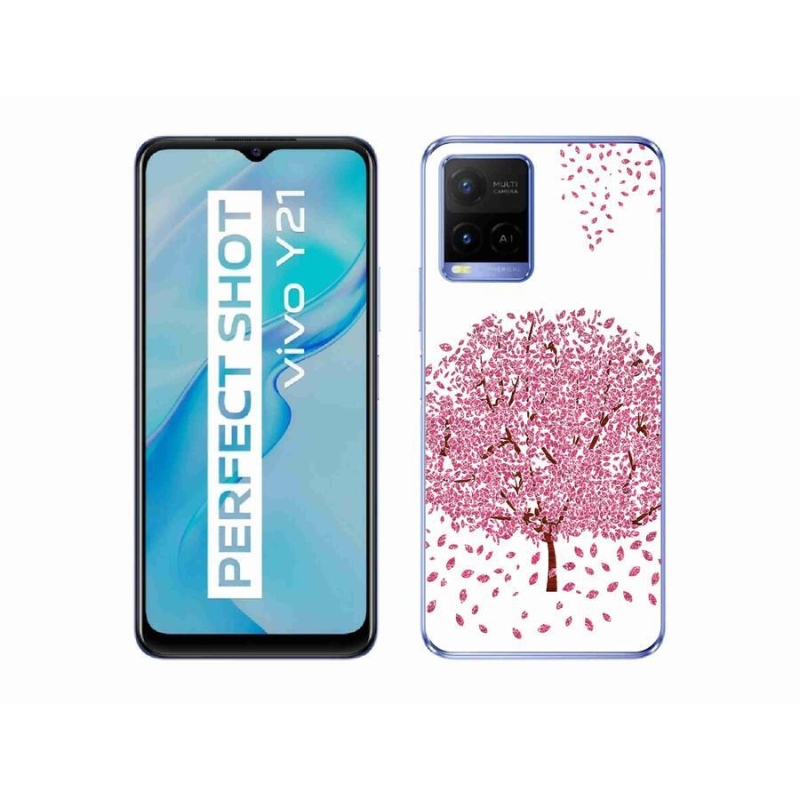 Gelový kryt mmCase na mobil Vivo Y21/Y21s/Y33s - kreslený strom s listy