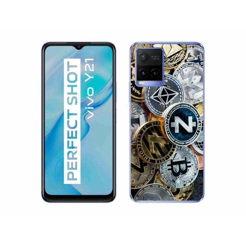 Gelový kryt mmCase na mobil Vivo Y21/Y21s/Y33s - kryptoměny