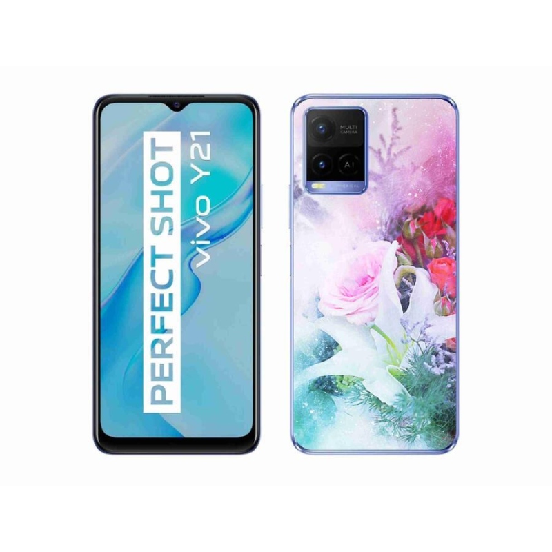 Gelový kryt mmCase na mobil Vivo Y21/Y21s/Y33s - květiny 4