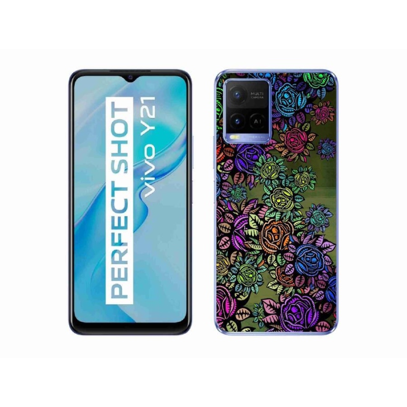 Gelový kryt mmCase na mobil Vivo Y21/Y21s/Y33s - květiny 6