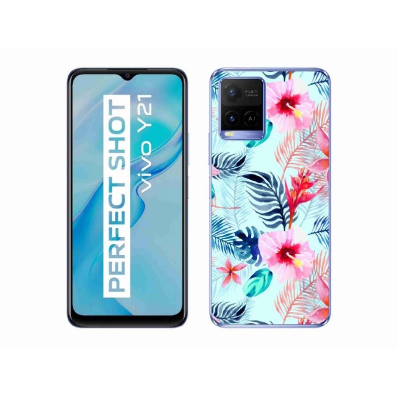Gelový kryt mmCase na mobil Vivo Y21/Y21s/Y33s - květiny