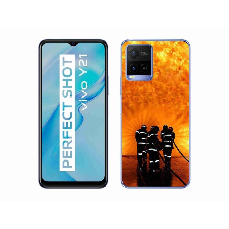 Gelový kryt mmCase na mobil Vivo Y21/Y21s/Y33s - požár