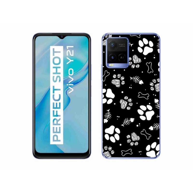 Gelový kryt mmCase na mobil Vivo Y21/Y21s/Y33s - psí tlapky
