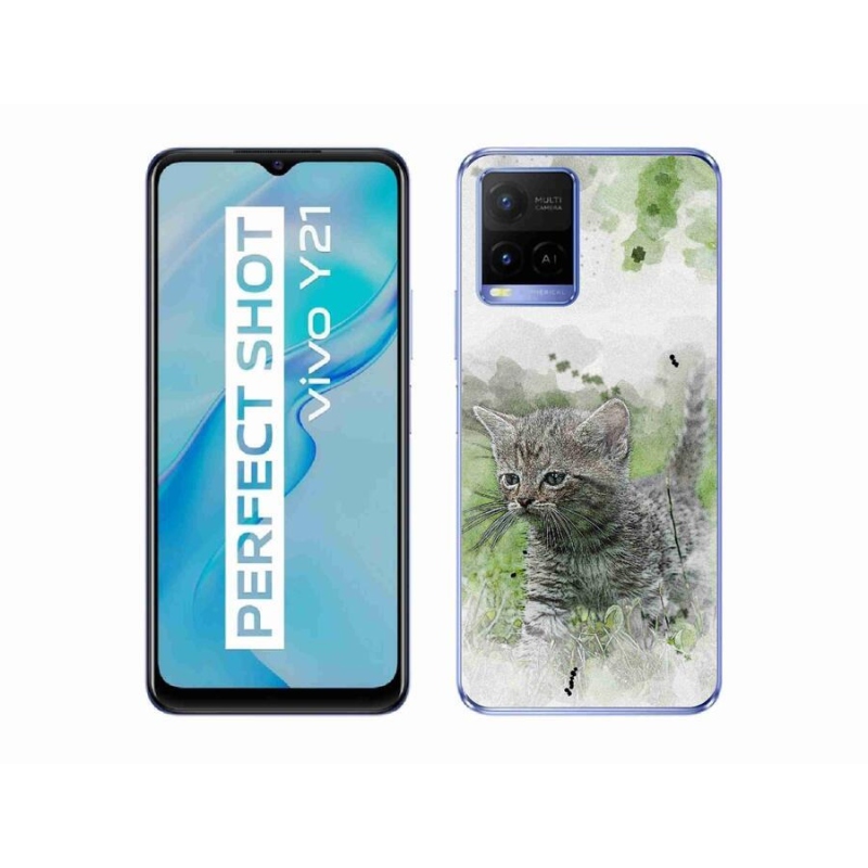 Gelový kryt mmCase na mobil Vivo Y21/Y21s/Y33s - roztomilé kotě 1