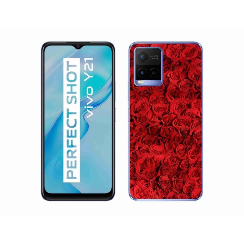 Gelový kryt mmCase na mobil Vivo Y21/Y21s/Y33s - růže