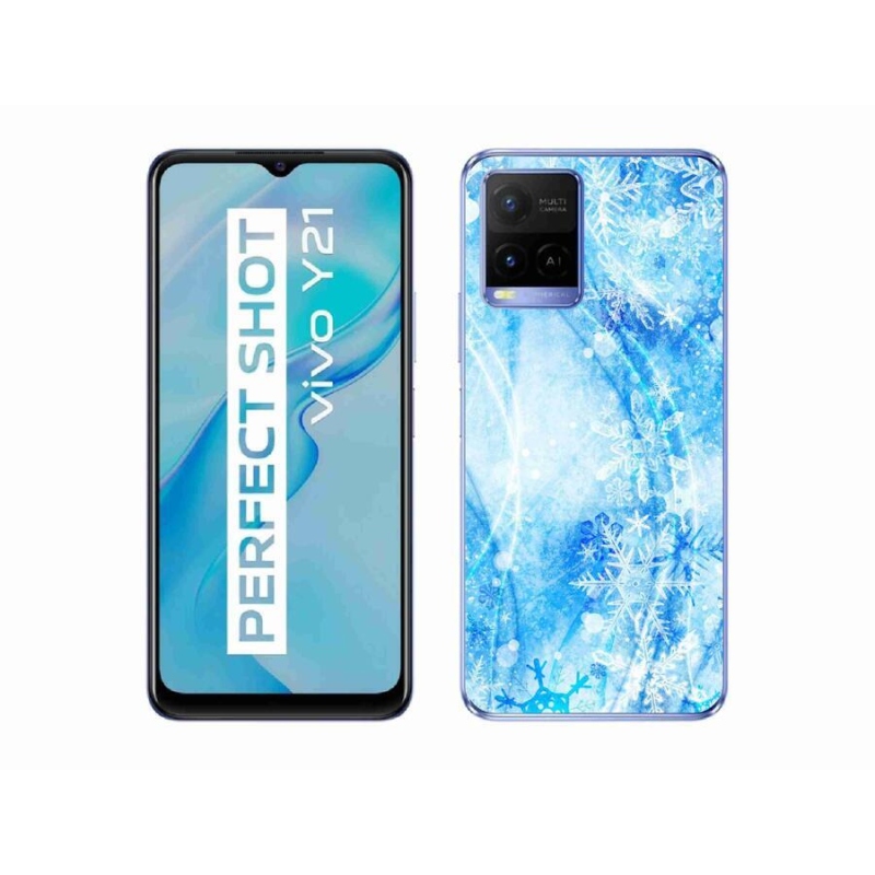 Gelový kryt mmCase na mobil Vivo Y21/Y21s/Y33s - sněhové vločky