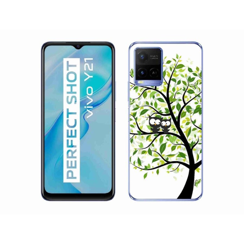 Gelový kryt mmCase na mobil Vivo Y21/Y21s/Y33s - sovičky na stromě