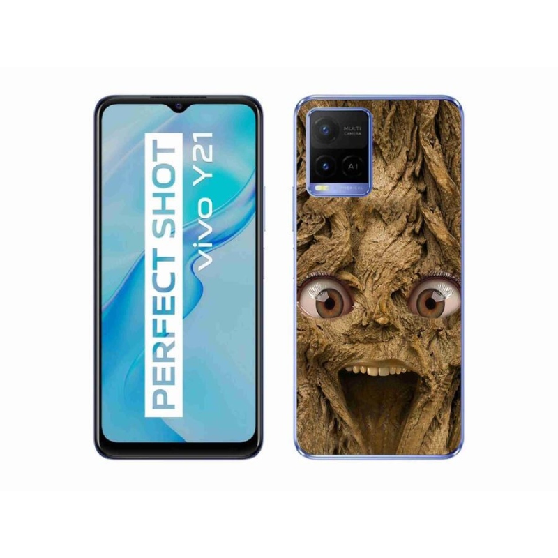 Gelový kryt mmCase na mobil Vivo Y21/Y21s/Y33s - veselý strom s očima