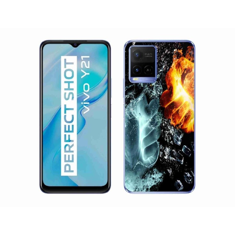 Gelový kryt mmCase na mobil Vivo Y21/Y21s/Y33s - voda a oheň