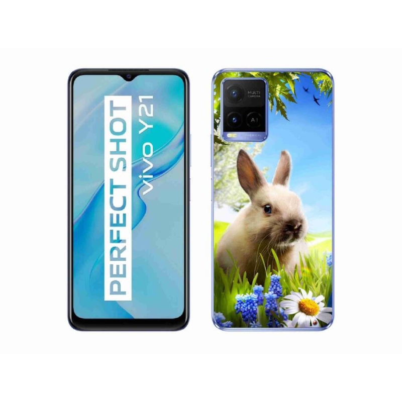 Gelový kryt mmCase na mobil Vivo Y21/Y21s/Y33s - zajíček