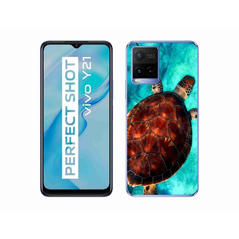 Gelový kryt mmCase na mobil Vivo Y21/Y21s/Y33s - želva