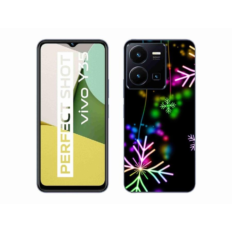 Gelový kryt mmCase na mobil Vivo Y35 - barevné vločky