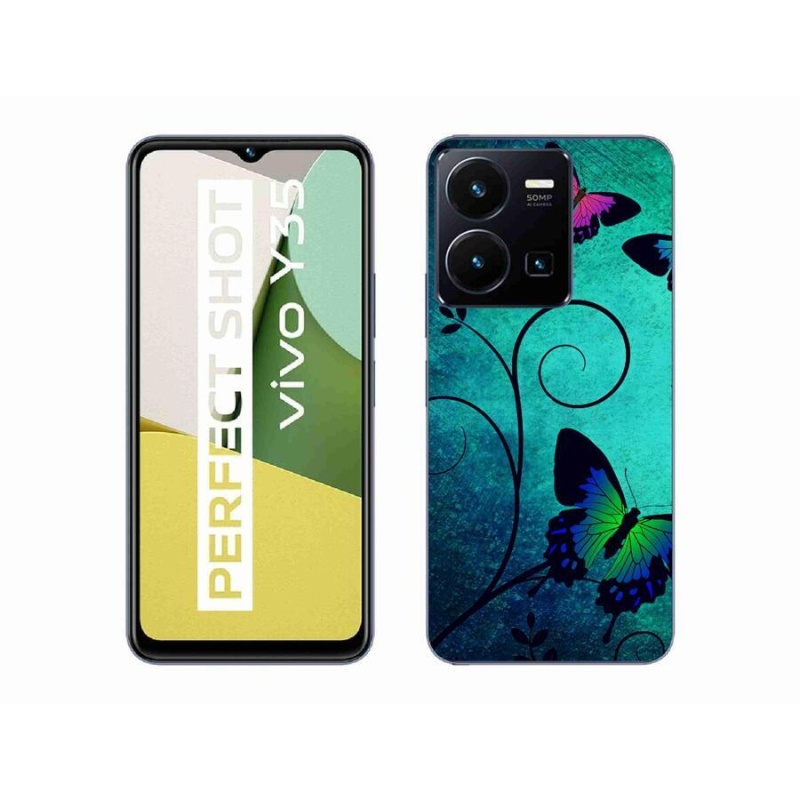 Gelový kryt mmCase na mobil Vivo Y35 - barevní motýli