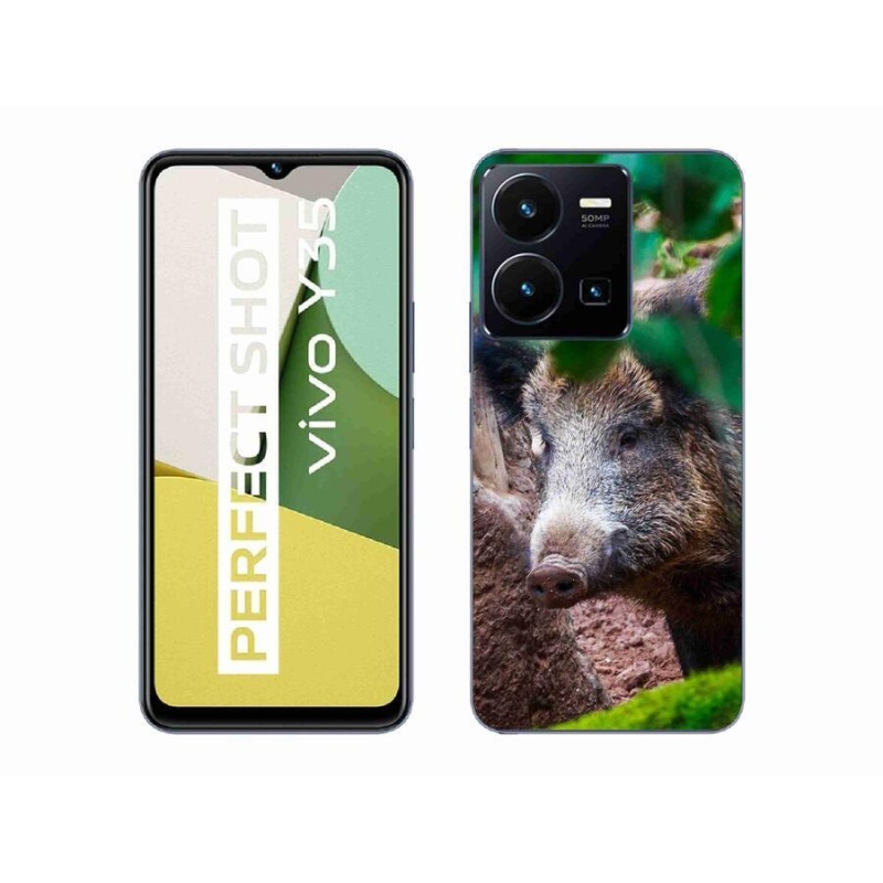 Gelový kryt mmCase na mobil Vivo Y35 - divoké prase