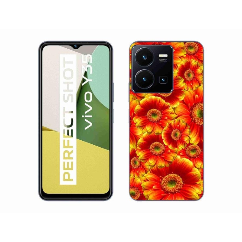 Gelový kryt mmCase na mobil Vivo Y35 - gerbera 1