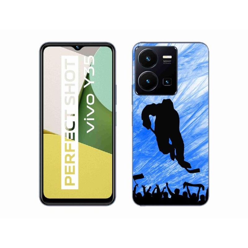 Gelový kryt mmCase na mobil Vivo Y35 - hokejový hráč