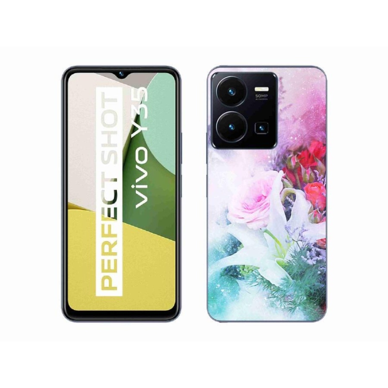 Gelový kryt mmCase na mobil Vivo Y35 - květiny 4
