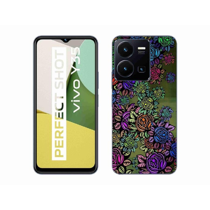 Gelový kryt mmCase na mobil Vivo Y35 - květiny 6