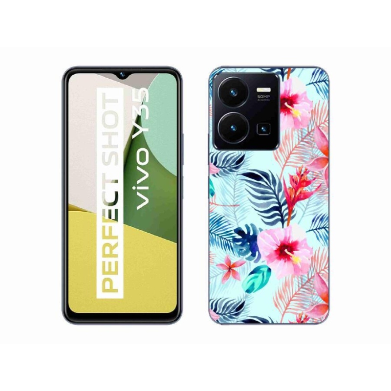 Gelový kryt mmCase na mobil Vivo Y35 - květiny