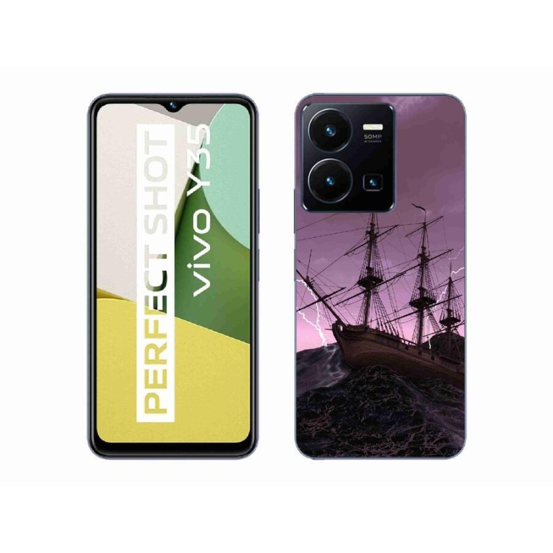 Gelový kryt mmCase na mobil Vivo Y35 - loď v bouři
