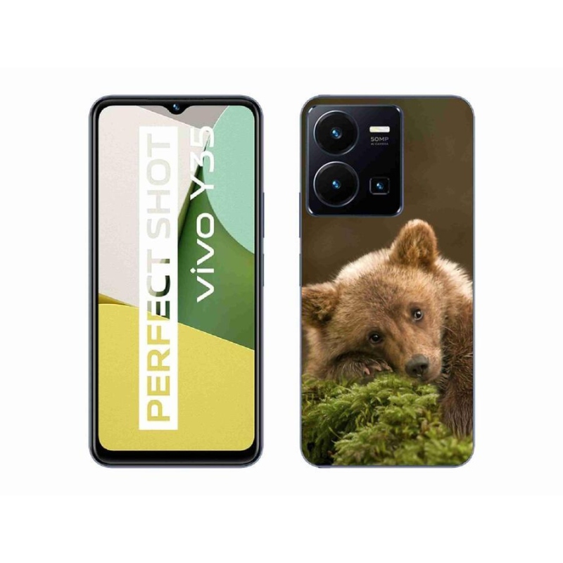 Gelový kryt mmCase na mobil Vivo Y35 - medvěd