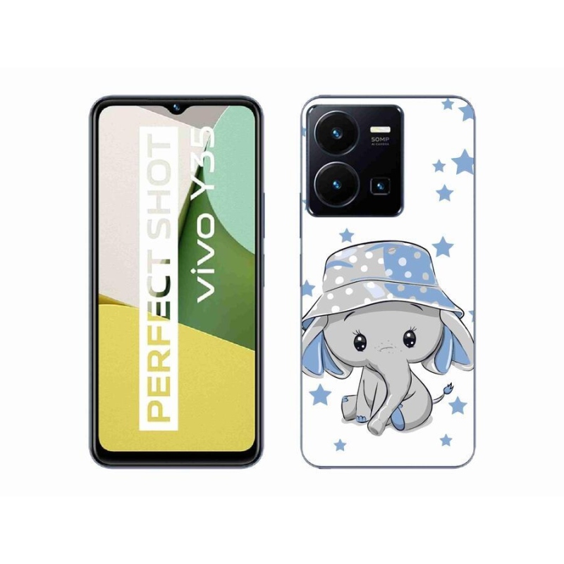 Gelový kryt mmCase na mobil Vivo Y35 - modrý slon