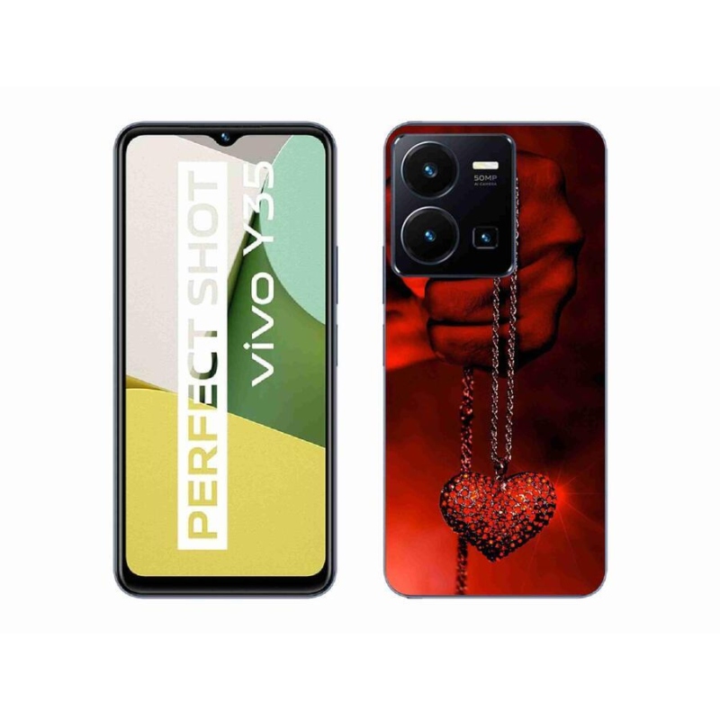 Gelový kryt mmCase na mobil Vivo Y35 - náhrdelník