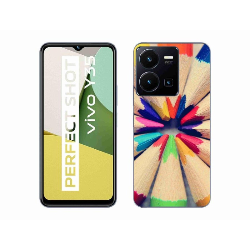 Gelový kryt mmCase na mobil Vivo Y35 - pastelky