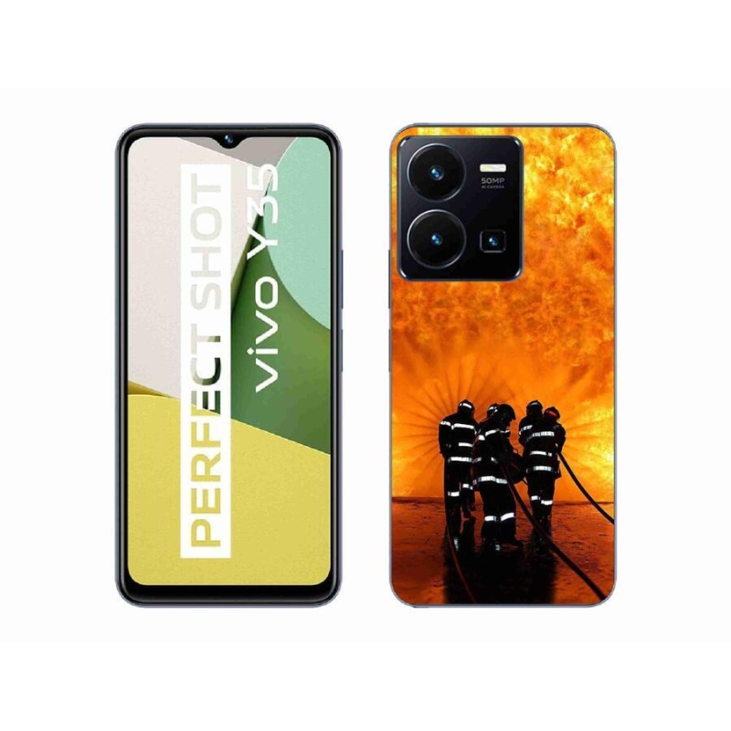 Gelový kryt mmCase na mobil Vivo Y35 - požár
