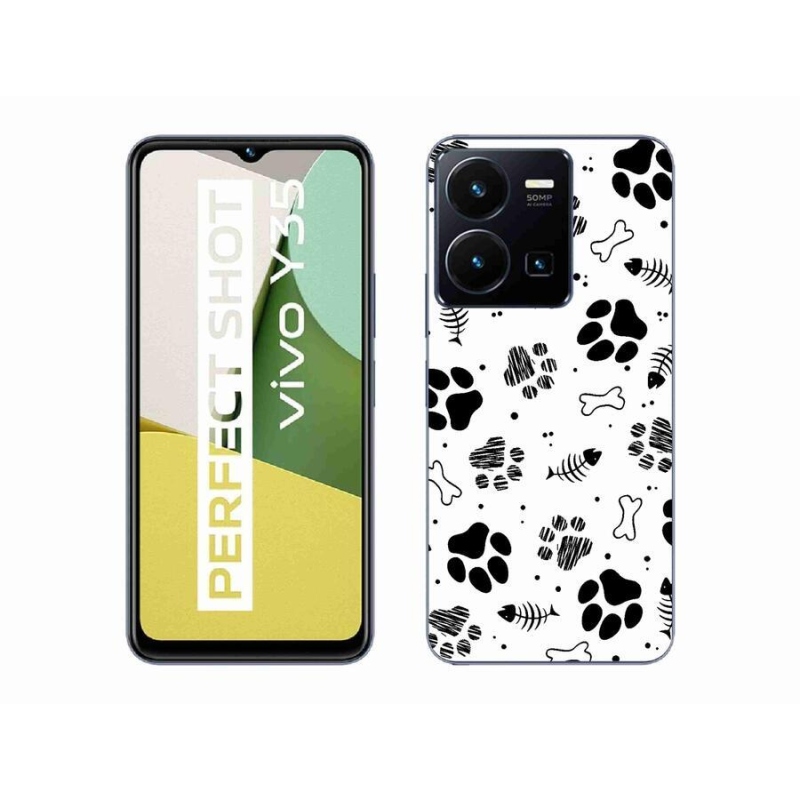 Gelový kryt mmCase na mobil Vivo Y35 - psí tlapky 1