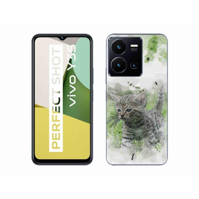 Gelový kryt mmCase na mobil Vivo Y35 - roztomilé kotě 1