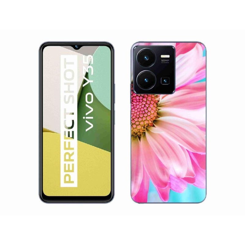 Gelový kryt mmCase na mobil Vivo Y35 - růžová květina