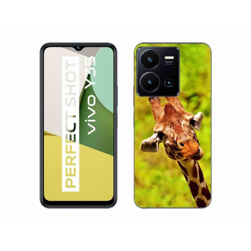 Gelový kryt mmCase na mobil Vivo Y35 - žirafa
