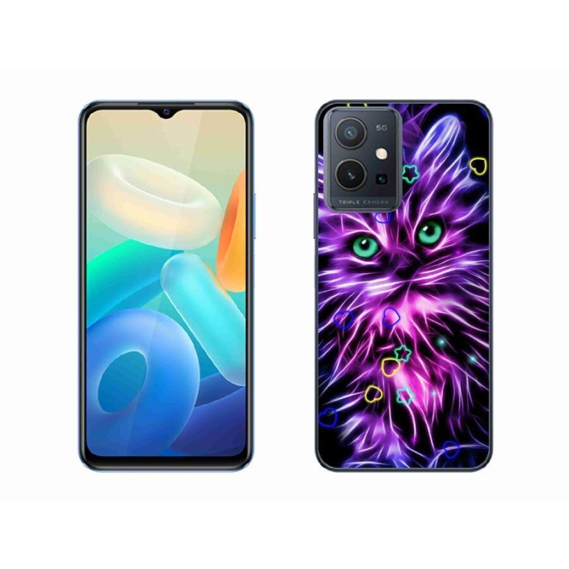 Gelový kryt mmCase na mobil Vivo Y55 5G - abstraktní kočka
