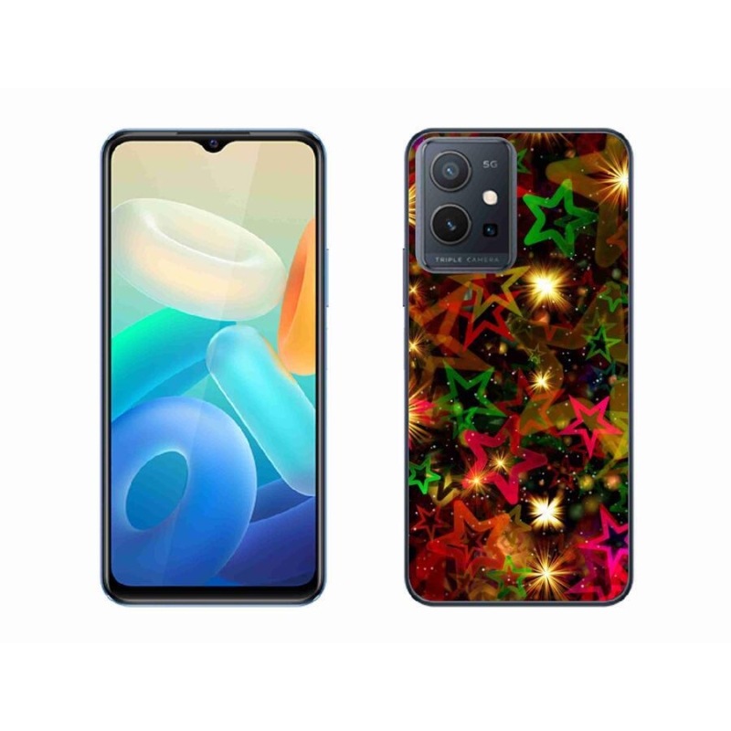 Gelový kryt mmCase na mobil Vivo Y55 5G - barevné hvězdičky