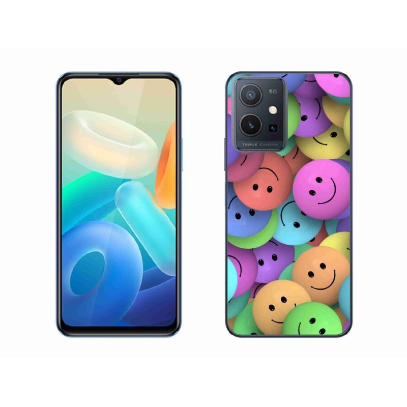 Gelový kryt mmCase na mobil Vivo Y55 5G - barevní smajlíci
