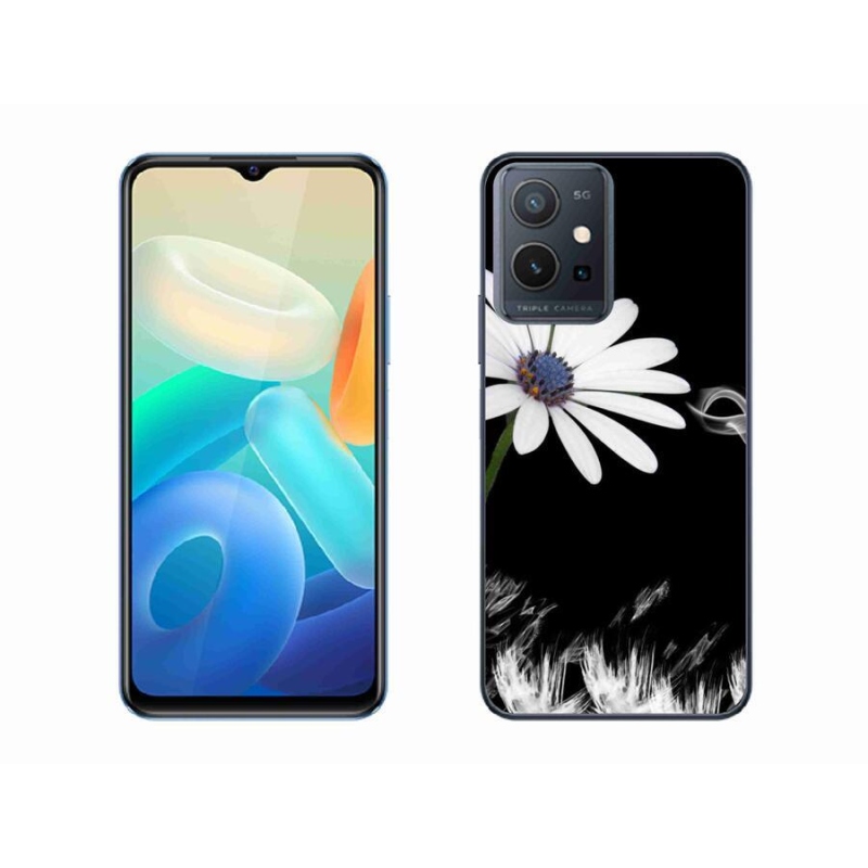 Gelový kryt mmCase na mobil Vivo Y55 5G - bílá květina