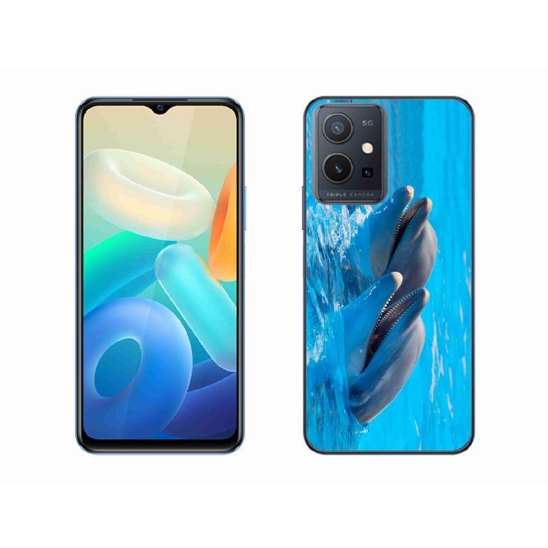 Gelový kryt mmCase na mobil Vivo Y55 5G - delfíni