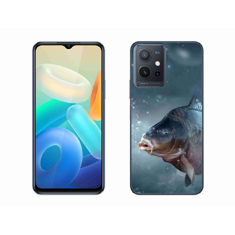 Gelový kryt mmCase na mobil Vivo Y55 5G - kapr a bublinky