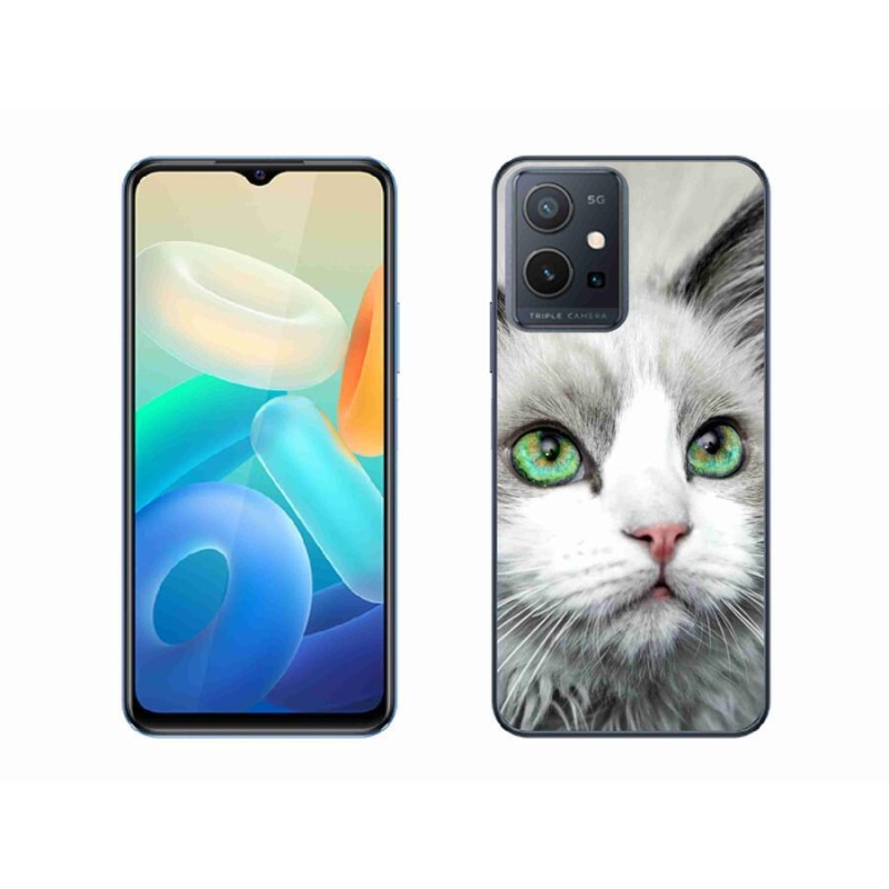 Gelový kryt mmCase na mobil Vivo Y55 5G - kočičí pohled